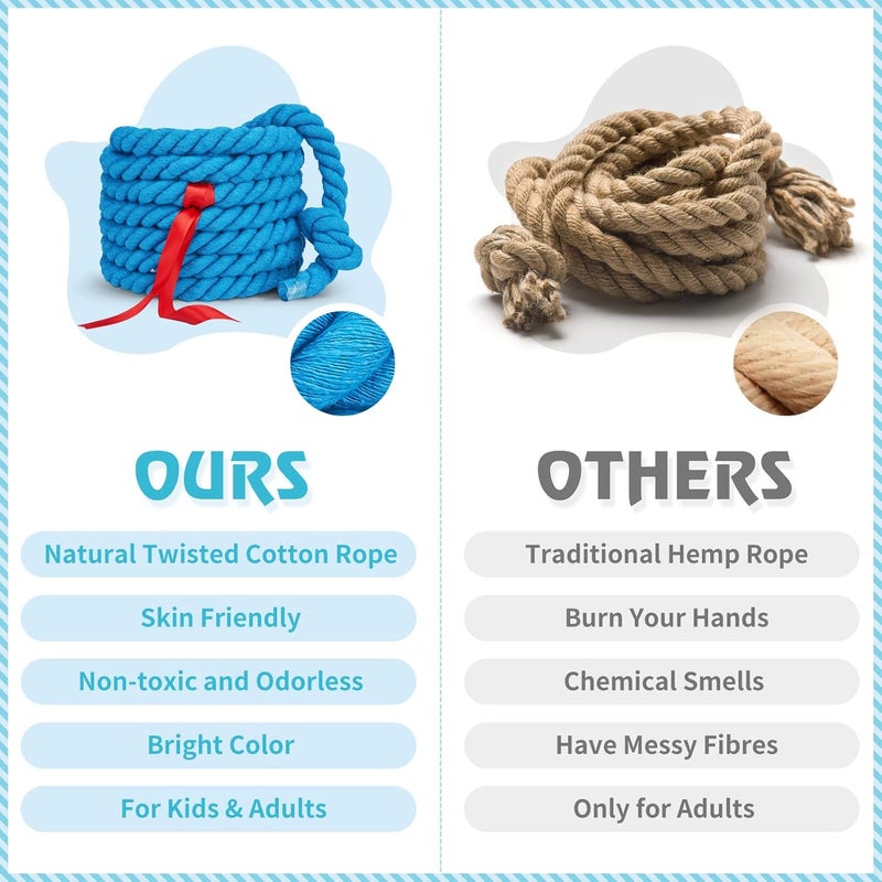 Redllo Tug of War Rope for Kids and Adults,Outdoor Field Day Family Reunion Birthday Party, Summer Outside Yard Backyard Lawn, Camping Picnic Carnival Games,Team Building (Blue, 40FT) - Image 2